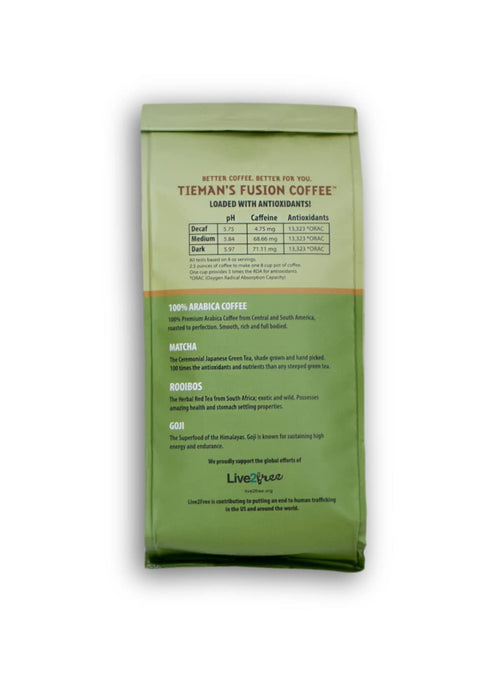 Tieman's Fusion Coffee, Low Acid Dark Roast, Ground, 10-Ounce bag...