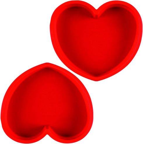 2 Packs Silicone Heart Shaped Cake Pans for Baking, 10inch Cake Molds for cakes and Chocolate Cakes, Non-stick silicone bakeware sets, Easy Clean,...