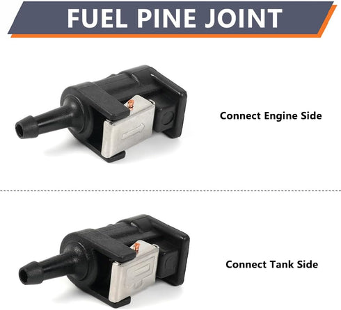 2Pcs Marine Engine Fuel Line Connector Fittings,6mm Female Male Fuel Line Connector Pipe Joint Comp Fittings Fit for Yamaha Outboard Motor Fuel Ta...