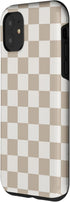 iPhone 11 Light Beige Checkerboard Vanilla Classic Checkered Pattern Case...