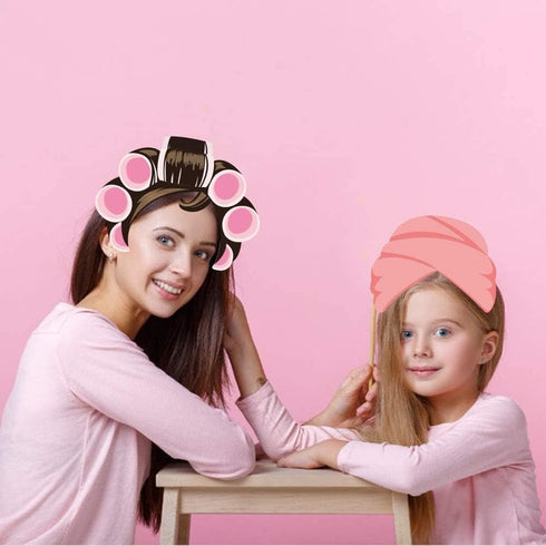 25Pcs Spa Photo Booth Props with Stick, Makeup/Spa Party Decorations for Women, Girls, Birthday Party Decorations, Makeup Selfie Props...