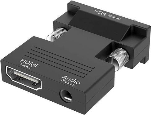 HDMI to VGA Adapter, 1080P 60Hz, with 3.5mm Audio Cable, Compatible for Laptop Computer to TV Projector Monitor...