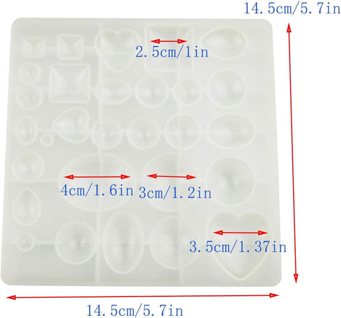Jewelry Casting Molds,Gem Jewelry Silicone Casting Mold, for Resin Epoxy DIY Crafting, Earring, Pendant, Studs Jewelry Making (Small)...