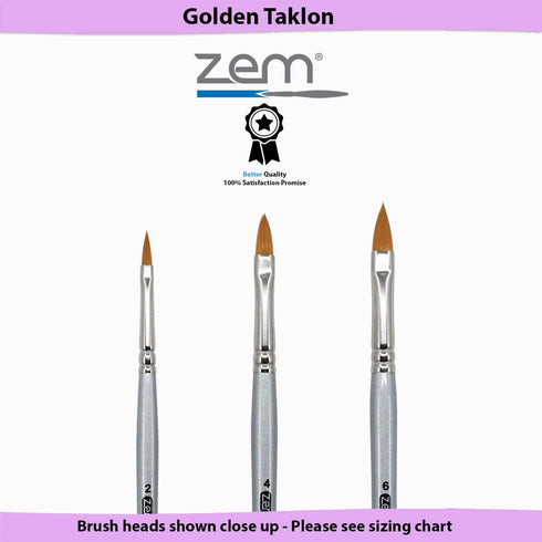 ZEM Brush Golden Taklon Cat's Tongue Brush Set...
