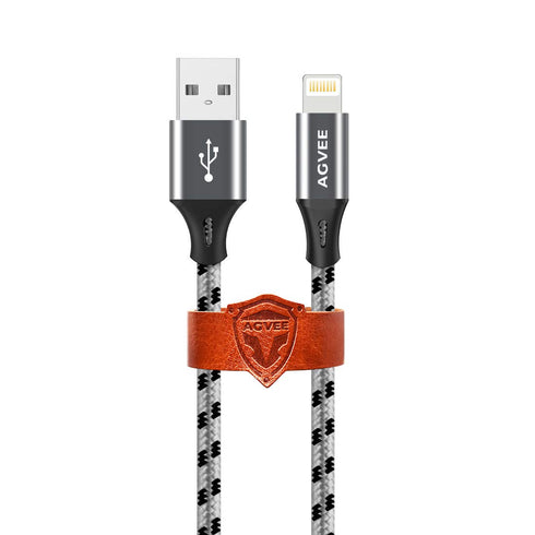AGVEE 3 Pack 1m Lightning Cable, Braided Reinforced End Tip for iPhone Charger Cord Charging Data Wire for iPhone 11 Pro Max X XS XR, 5 6 6S 7 8 1...