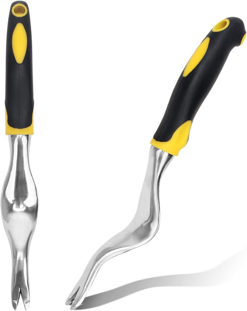 Zhaoyao Hand Weed Puller Tools Garden Crack Weed Remover Tool Aluminium Manual Weed Pulling Tools with Ergonomic Rubberized Grip for Garden Lawn F...
