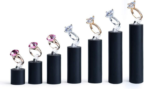 Oirlv Acrylic Jewelry Display Stand Ring Showcase Display Holder (7 PCS Rings Stand)...
