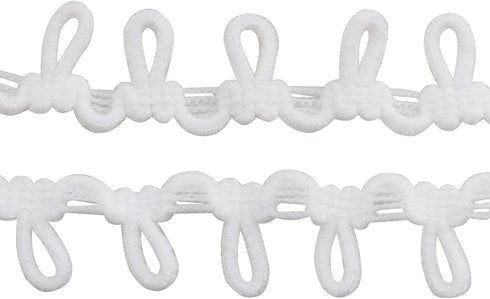 Button Looping ZCZQC 10Yard 15mm Wide White Elastic Cord Stretch Band with Buttonhole for DIY Sewing Crafts Elastic Button Loop...