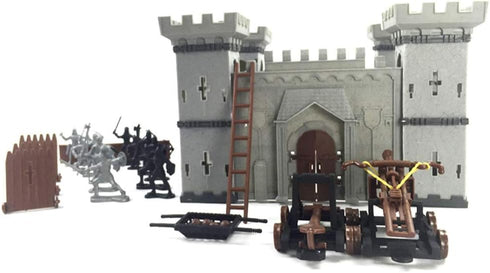 PXRJE Medieval Castle Knights Action Figure Toy Army Playset with Assemble Castle, Catapult and Horse-Drawn Carriage Great for Girls and Boys(A1)...