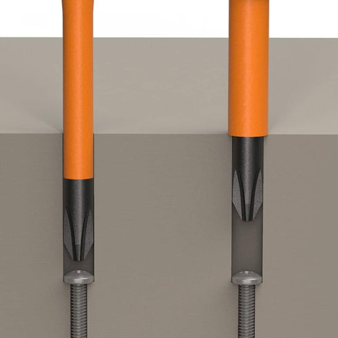 Klein Tools 32287 Insulated Screwdriver, 2-in-1 Screwdriver Set with Flip Blade, #1 and #2 Square Tips, Double-Ended Blades...