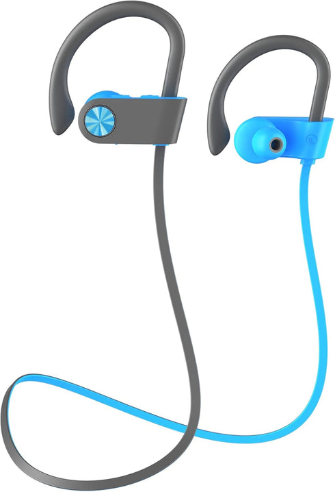 Bluetooth Headphones, IPX7 Waterproof Sweatproof & 12Hrs Long Battery, Wireless Earbuds in-Ear with Mic & Soft Earhooks for Running Fitness Workou...