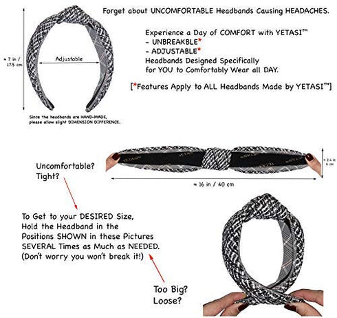 Dark Blue Denim Headbands for Women Get Compliments Head bands for Women's Hair are Chic. Knotted Headband is a Girls Fashion Designer Top Knot Ad...