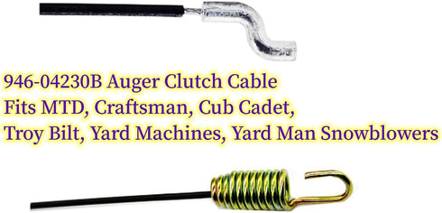 946-04230B Auger Clutch Cable for Cub Cadet Troy-Bilt & MTD Snow Blower 746-04230, 746-04230B, 946-04230, 946-04230A (2-Pack)...