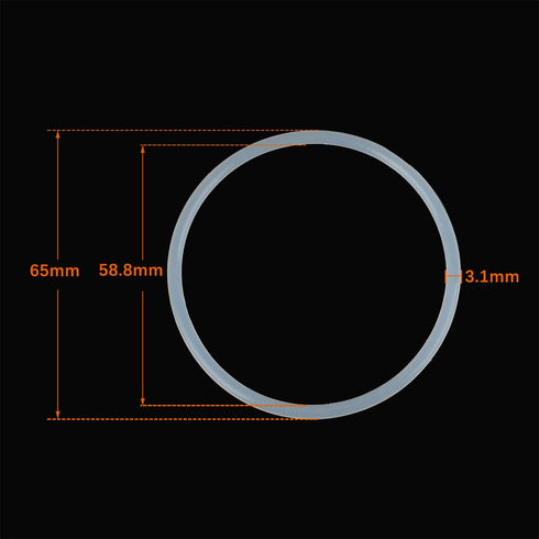 X AUTOHAUX Silicone O-Rings, 65mm OD 58.8mm ID 3.1mm Width VMQ Seal Gasket for Compressor Valves Pipe Repair, White, Pack of 10...