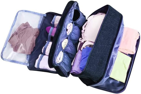AIBEARTY Portable Waterproof Underwear Storage Bag Travel Bra Organizer Lingerie Socks Toiletry Bag Layer Cosmetic Pouch for Women Men...