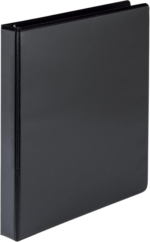 Samsill Economy 1 Inch 3 Ring Binder, Made in The USA, Round Ring Binder, Customizable Clear View Cover, Black, (18530)...