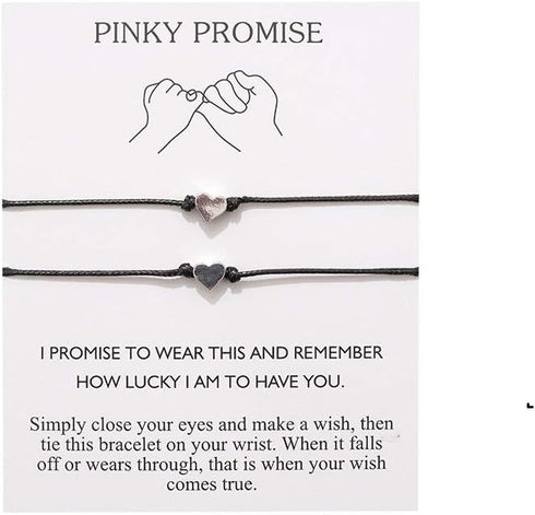 COLORFUL BLING BFF Love Heart Promise Distance Bracelets-Set of 2 Couple Matching Bracelets Gift for Best Friends Couple Family Women Mens...