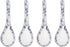 6.75-inch Navy Blue Floral Soup Spoon Set of 4, Porcelain...