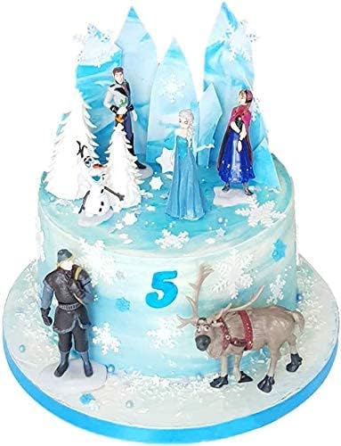 Frozen cake topper Figures Set 6Pcs Frozen cake decorations for Frozen party supplier birthday...