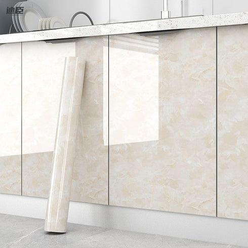 Yancorp 16"x120" Cream White Contact Paper Removable Wallpaper Peel and Stick Countertops Waterproof Marble Wallpaper Self-Adhesive Peel and Stick...