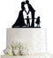 Bride and Groom Wedding Cake Topper,Couples holding hands and kissing Cake Topper with Girl and Boy Silhouette (Black)...