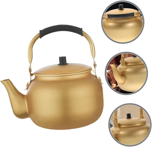 Vintage Aluminum Kettle Metal Water Boiler Water Heating Kettle Aluminum Teakettle Boiling Kettle Teakettle Teapot Small Teapot Metal Boiler Tea K...