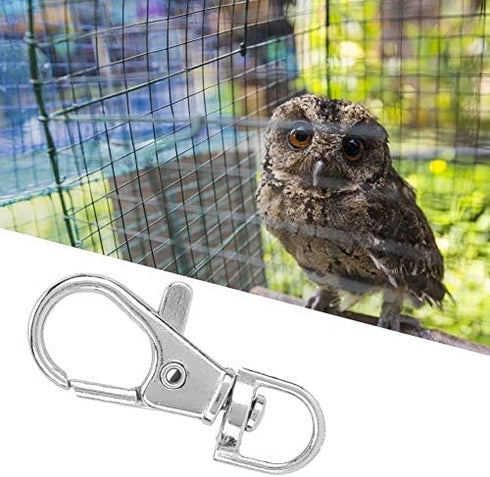 12 Pcs Pet Birds Foot Rings Cage Door Buckle Lock Claw Snap Hook Iron Anti-Escape Accessory for Pet Birds Small Animals...
