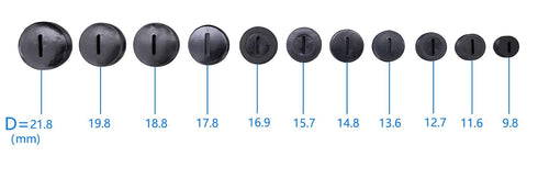 55pcs Black Carbon Brush Cover Plastic with Slotted Connector Multi Diameter 9.8mm-21.8mm Replacement Parts for Hammer Grinder Electric Power Tool...