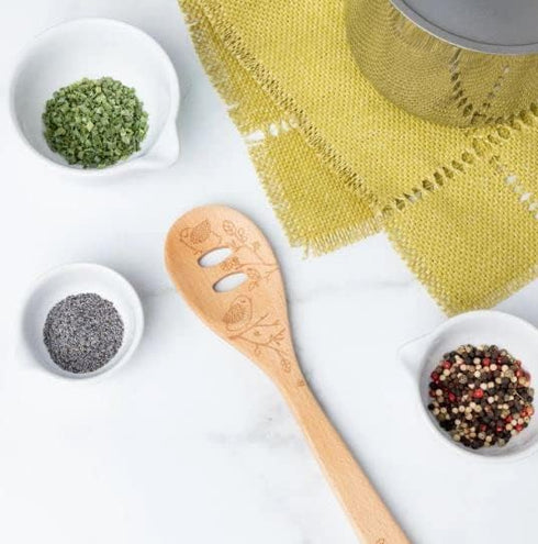Talisman Designs Laser Etched Beechwood Slotted cooking-spoons, Decorative Wooden Utensils...