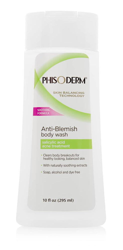 pHisoderm Anti-Blemish Body Wash for Acne, 10 fl oz Bottle...