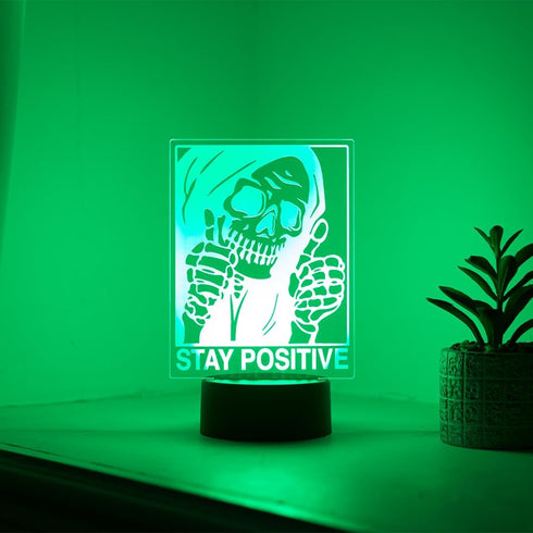 EXIGENT Stay Positive Skull 3D Acrylic LED Lamp Night Light Flashing Cool (Skull_SP)...