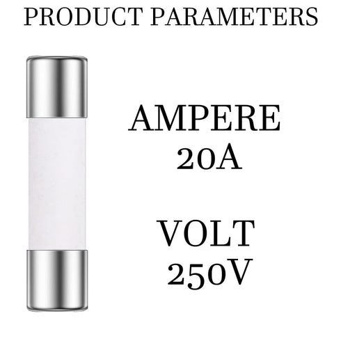 20 amp 250 Volt Ceramics Fuses Replacement for Car Fuses Household appliances Fuses (Pack of 10 Pcs)...