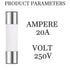 20 amp 250 Volt Ceramics Fuses Replacement for Car Fuses Household appliances Fuses (Pack of 10 Pcs)...