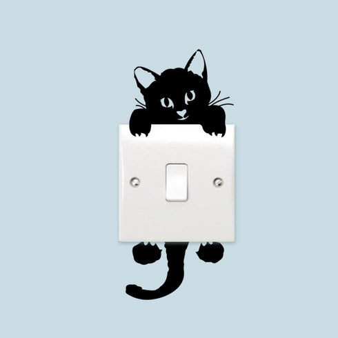 Decaltor Cat Wall Stickers Light Switch Decor Decals Art Mural Baby Nursery Room...