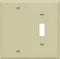 ENERLITES Combination Wall Plate (Blank Device/Toggle Switch), Standard Size 2-Gang, Polycarbonate Thermoplastic, Ivory 880111-I...