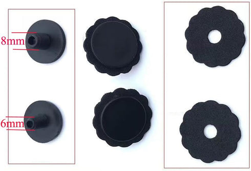 4 Set Portable Travel Umbrella Top Screw Cap Replacement 6mm + 8mm Thread End Stop Cover Stopper Tip with Waterproof Gasket for Mini Folding Compa...