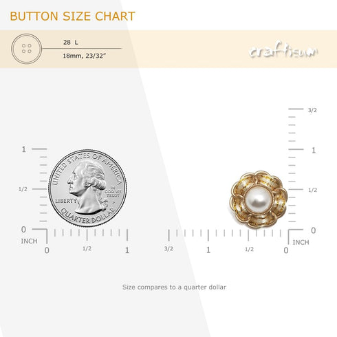 Faux Pearl Sewing Shank Buttons Hollow Edge White Ribbon Interweave Metal Base 20 Pcs - 18mm, 23/32"...