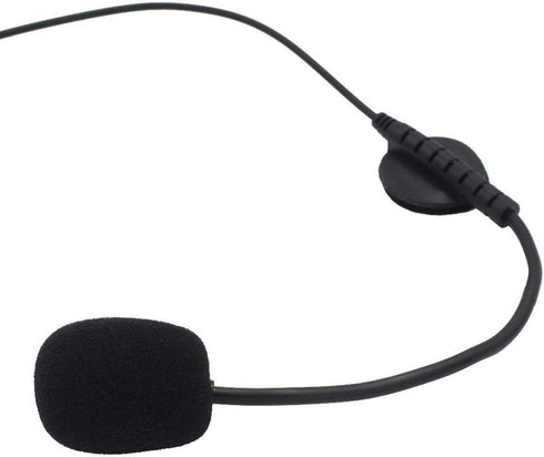 2 PIN Full Face Motorcycle Bike Headset Earpiece Mic for Kenwood BaoFeng WouXun PuXing Linton Two Way Radio Walkie Talkie - Black...
