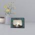 Comfy Hour Western Retro Collection Resin Art 6"x5" Photograph Running Horses Horseshoes Photo Frame Blue...