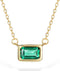 S925 1.2ct Lab-created Emerald Pendant Necklace for Women 18K Gold Plated Sterling Silver Solitaire Birthstone Necklace for Women...