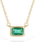 S925 1.2ct Lab-created Emerald Pendant Necklace for Women 18K Gold Plated Sterling Silver Solitaire Birthstone Necklace for Women...