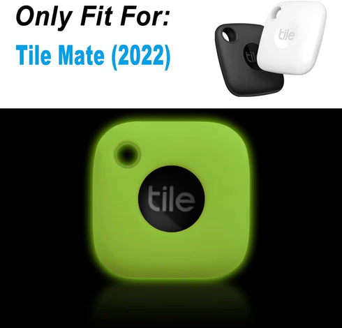 Geiomoo Silicone Case for Tile Mate 2022 Tracker, Soft Flexible Scratch Resistant Cover with Carabiner (Fluorescent Green)...