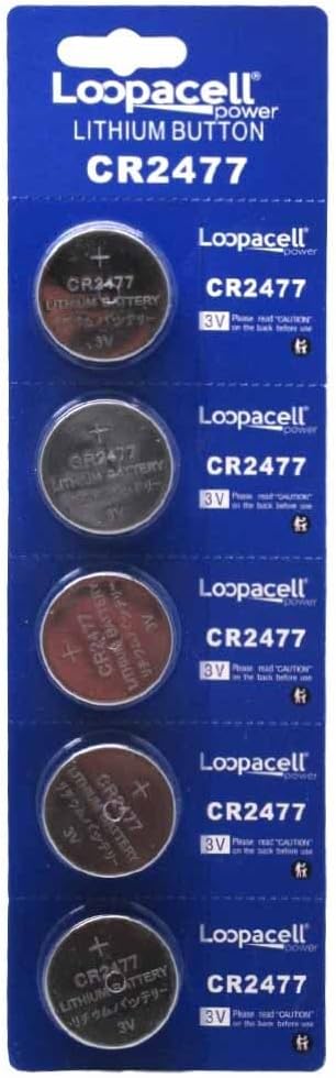 CR2477 3V Lithium Cell - Replacement for Panasonic CR2477 3V Lithium Cell Battery (Pack of 5)...