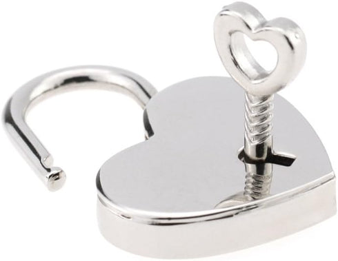 Openable Heart Lock Charm 0.66" Width Simulated Leather Cloth Choker...