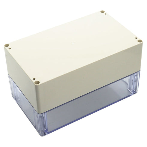 LeMotech ABS Plastic Junction Box Dustproof Waterproof IP65 Electrical Enclosure Box Universal Project Enclosure Grey with PC Transparent Clear Co...