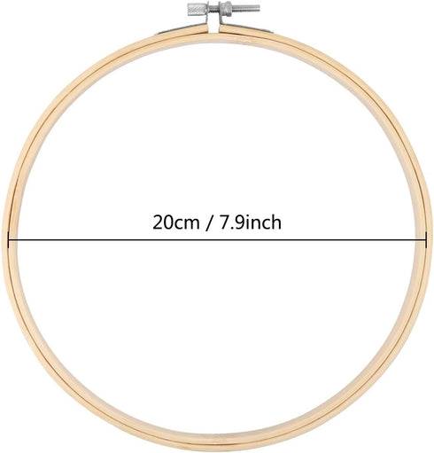 3 Pack Embroidery Hoops, KISSBUTY 7.9 inch/ 20cm Bamboo Embroidery Hoop Round Bamboo Circle Cross Stitch Hoop Ring for Art Craft Handy Sewing (3)...