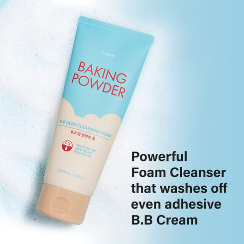 ETUDE Baking Powder B.B Deep Cleansing Foam, 5.4 fl.oz.(160ml) (21AD) | Perfect Cleansing and Peeling, Removes Pore Waste and Dead Skin Cells...