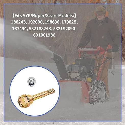 10pcs 532179828, 532187494, 532188243, 532192090, 588077501, 601001986 Shear Pin Bolt and Nut for Husqvarna,AYP Snow Throwers...