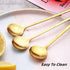6 Pieces Stainless Steel Gold Espresso Spoons, YIFARUBE 6.7 Inch Long Handle Stirring Spoons, Mini Teaspoons Set for Coffee Sugar Ice Cream Desser...