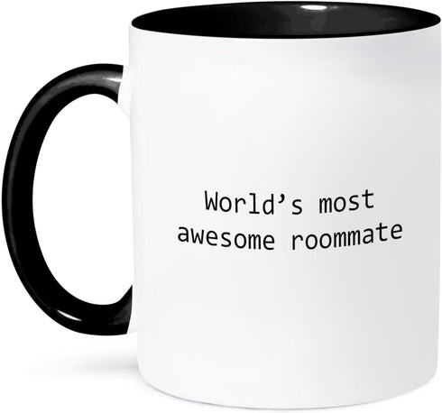 3dRose mug_195413_4 Worlds most awesome roommate - Two Tone Black Mug, 11oz...
